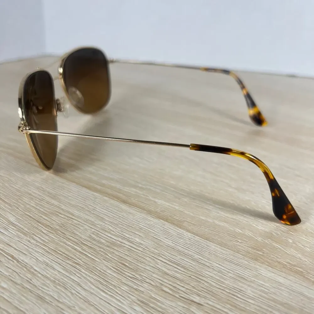 Maui Jim Cliff House MJ-247-16 Titanium Silver Sunglasses 59-15-120 Gold Aviator